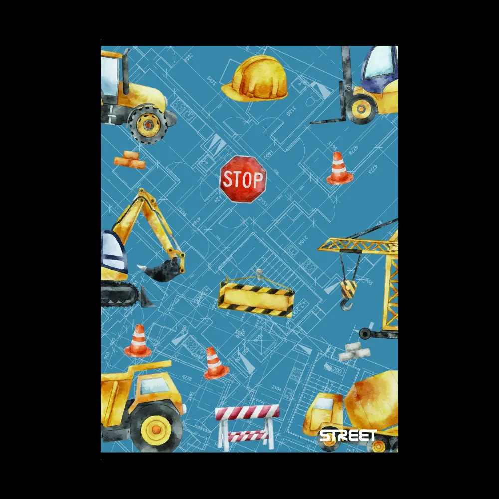 Zvezek Street Construction A4 brezčrtni