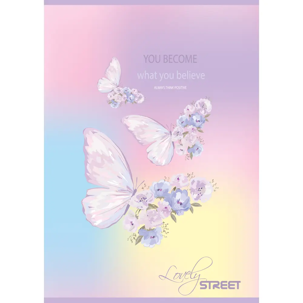 Zvezek Street Butterfly A4 črte z robom