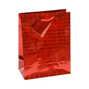 Darilna vrečka hologram M rdeča
