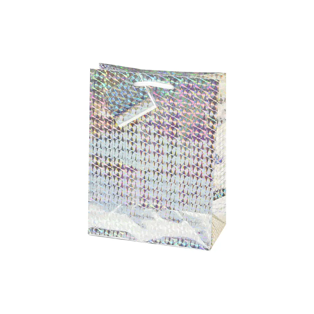 Darilna vrečka hologram M srebrna