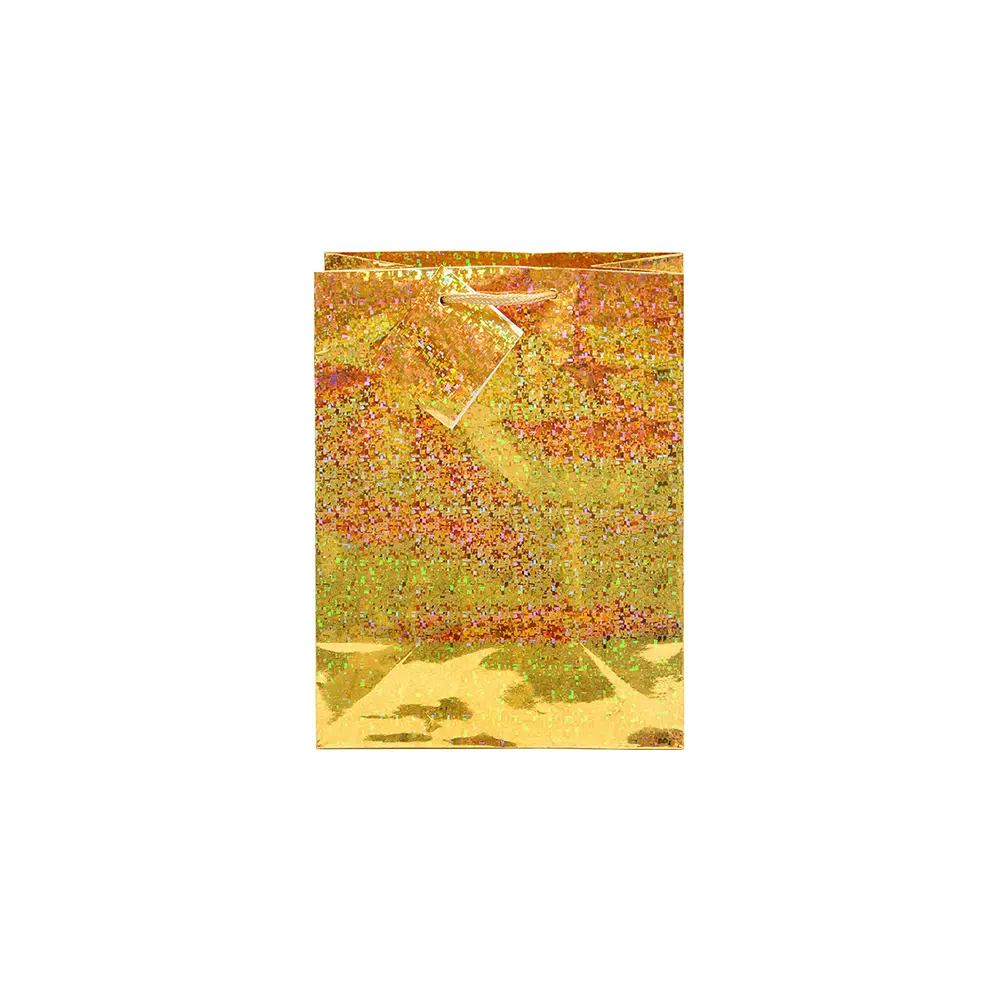 Darilna vrečka hologram M zlata