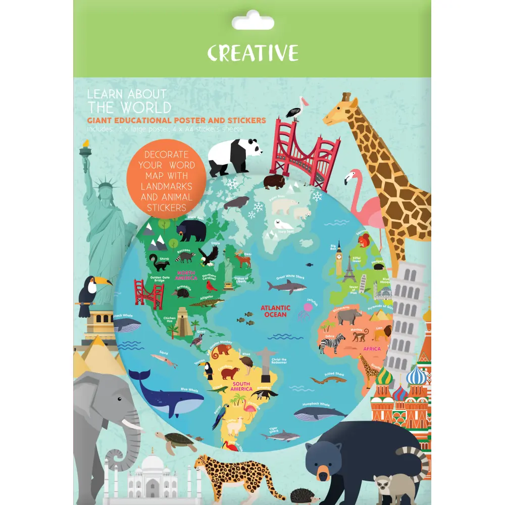 Poster z nalepkami World