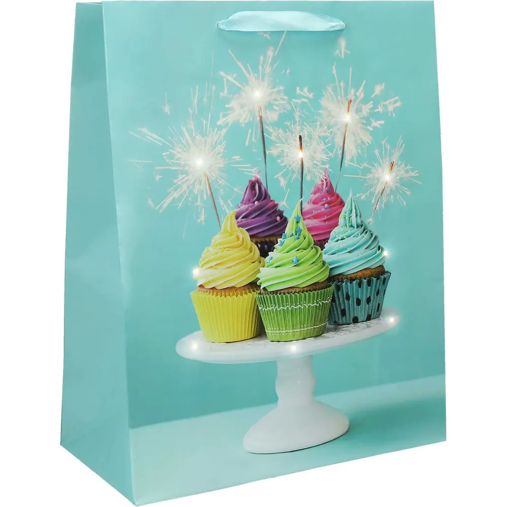 Darilna vrečka L rojstni dan z LED lučjo