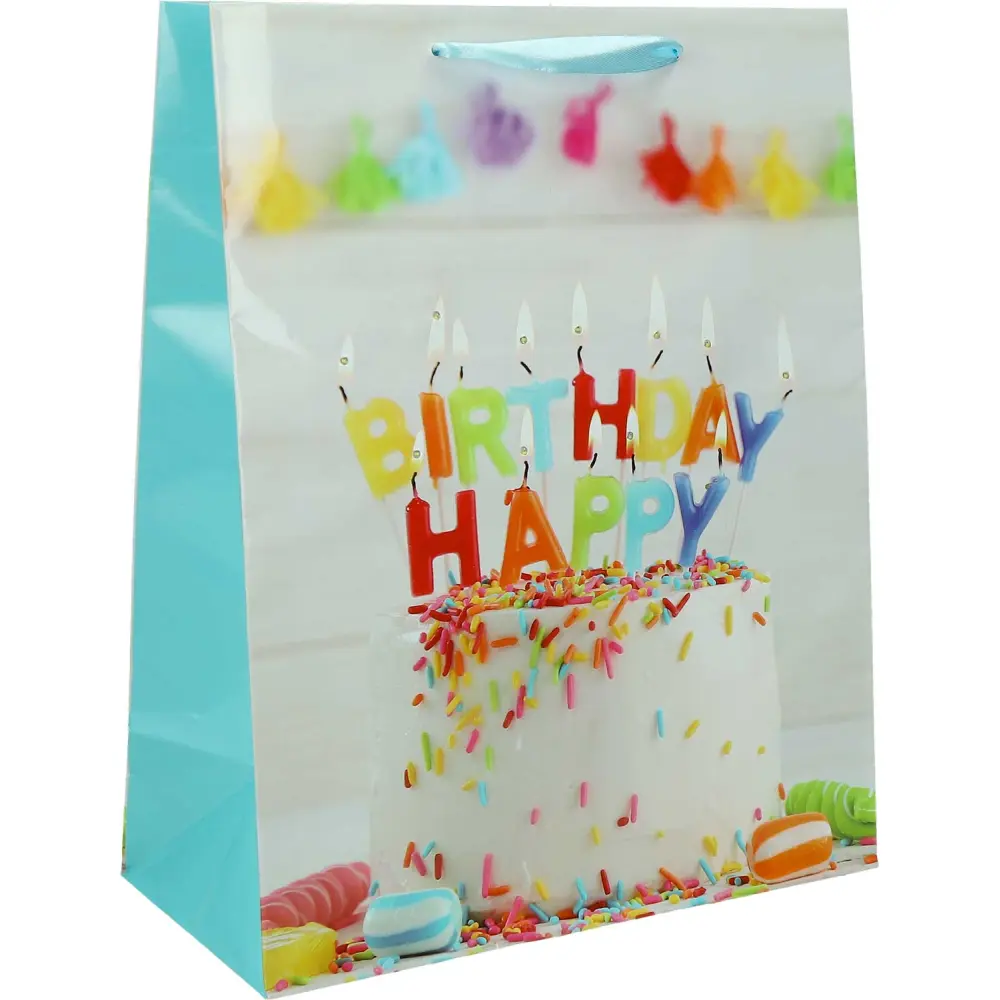 Darilna vrečka L rojstni dan z LED lučjo