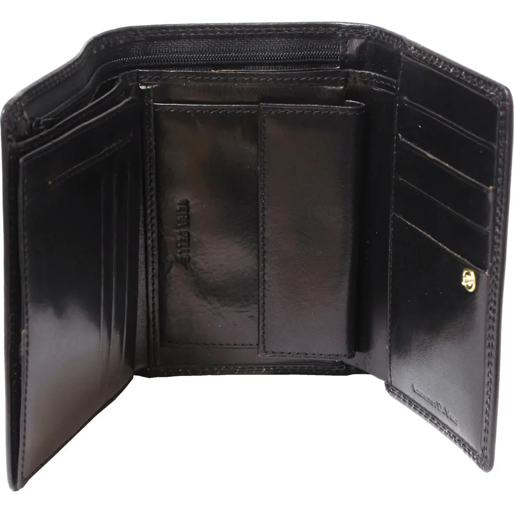 Usnjena denarnica Leonardo ženska črna