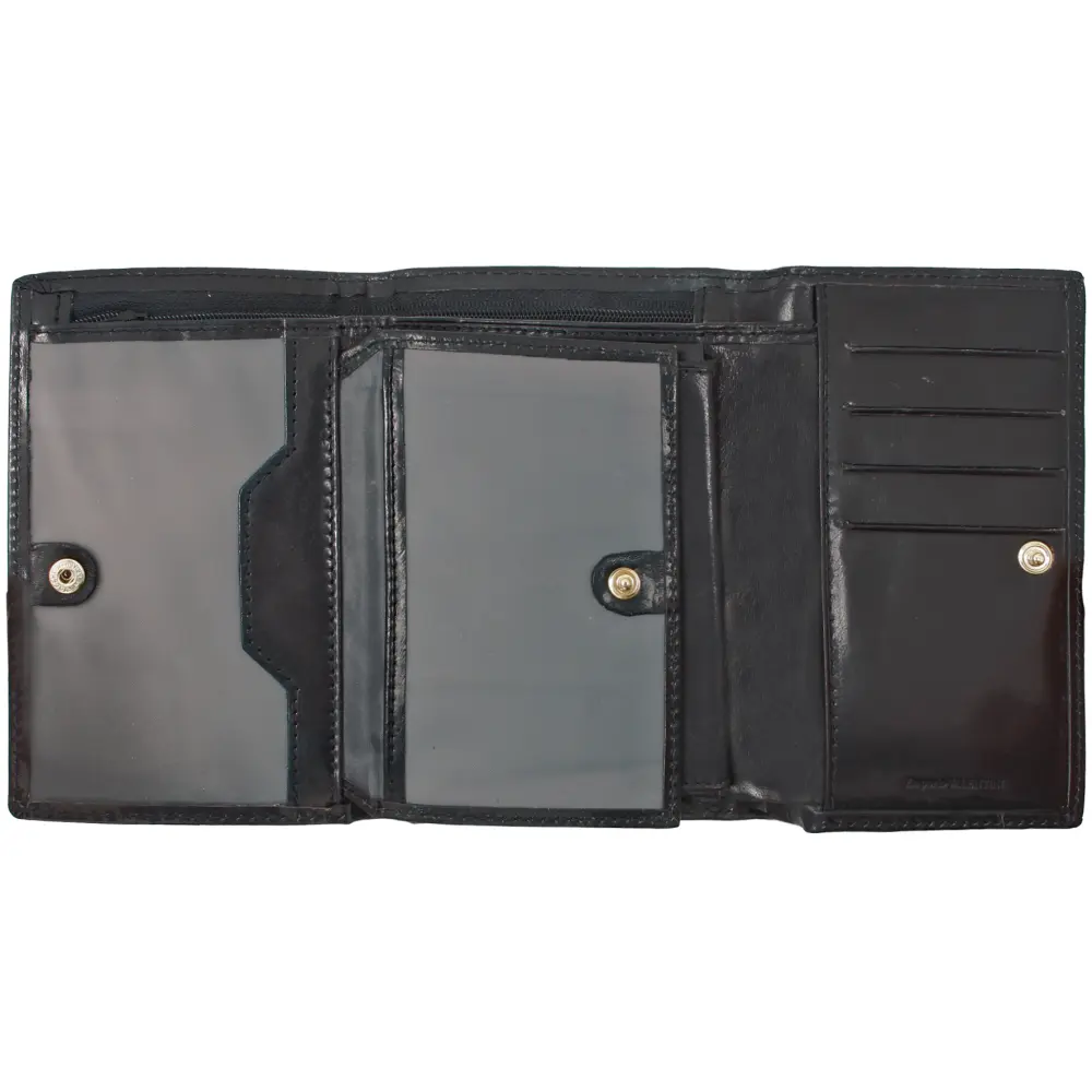 Usnjena denarnica Leonardo ženska črna