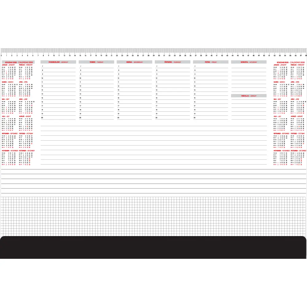 Koledar Podloga Pvc Zavih črna 2026