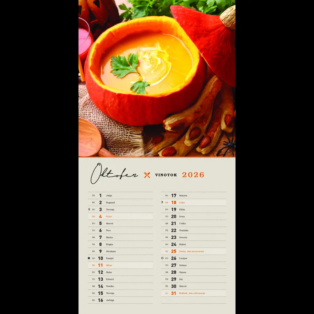 Koledar z okusom domačega 2026