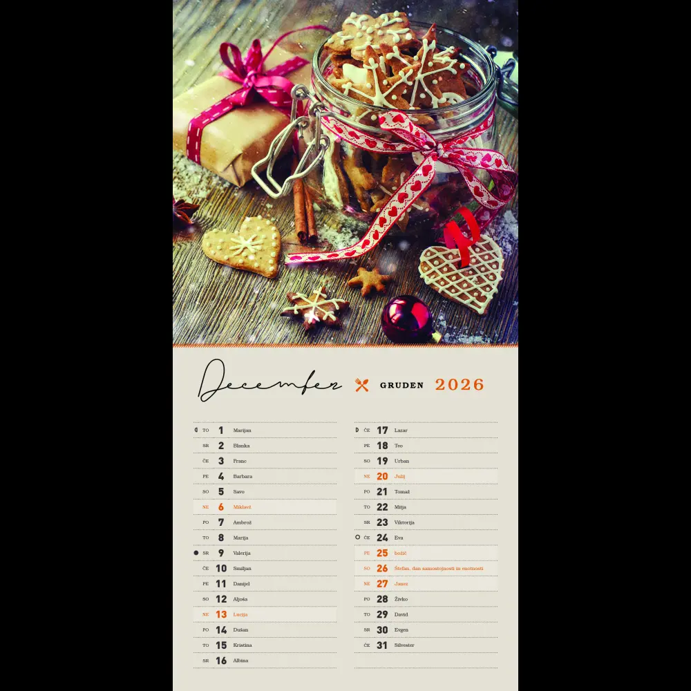 Koledar z okusom domačega 2026