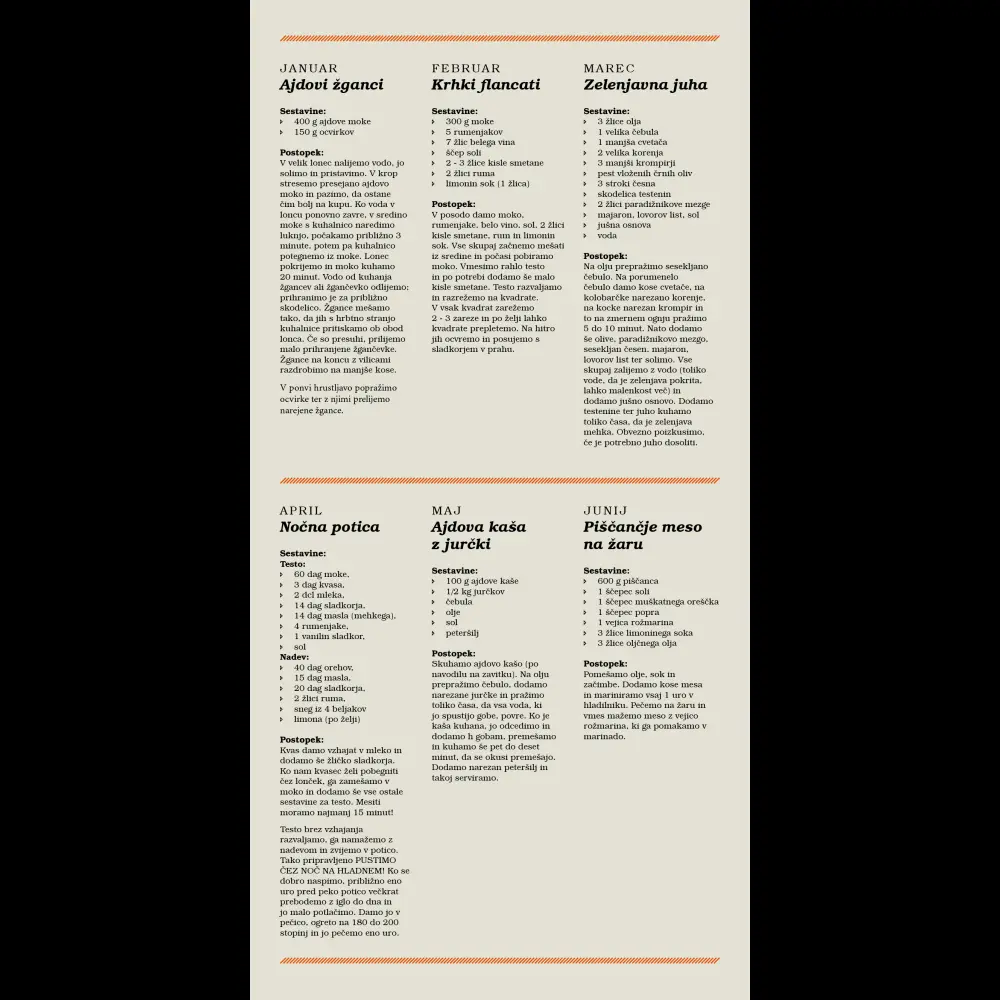 Koledar z okusom domačega 2026