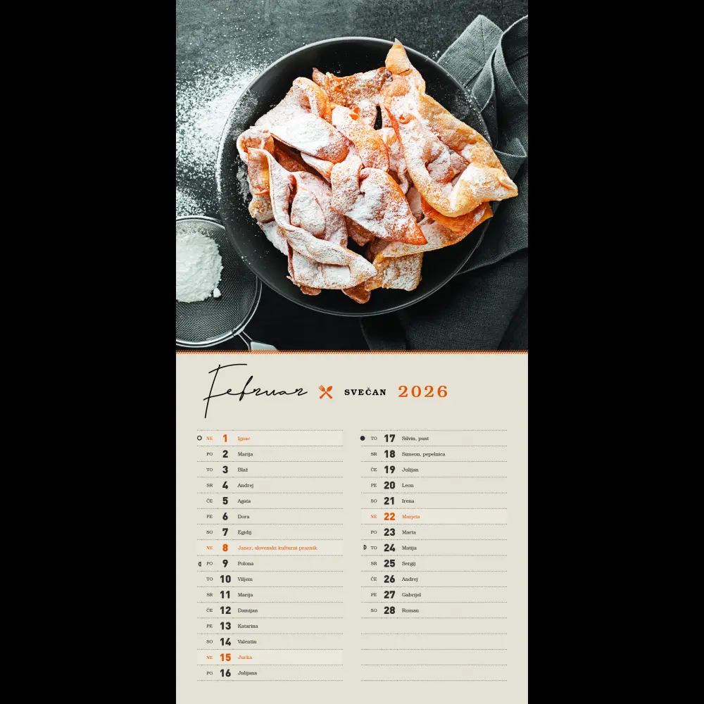 Koledar z okusom domačega 2026