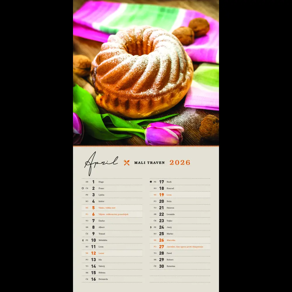 Koledar z okusom domačega 2026