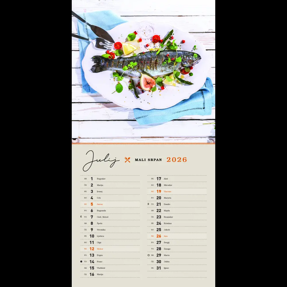 Koledar z okusom domačega 2026