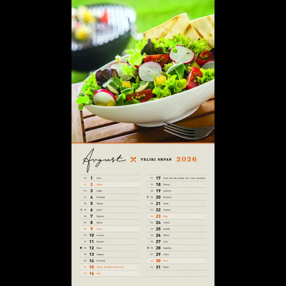 Koledar z okusom domačega 2026