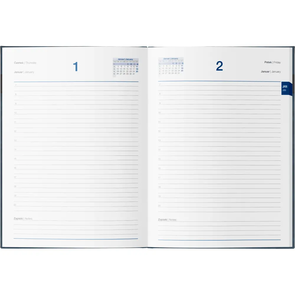 Dnevnik Z Datumi B5 Modra 2026