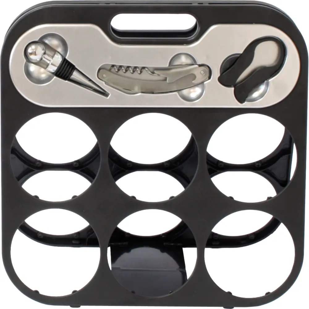 3 delni vinski set z zložljivim stojalom