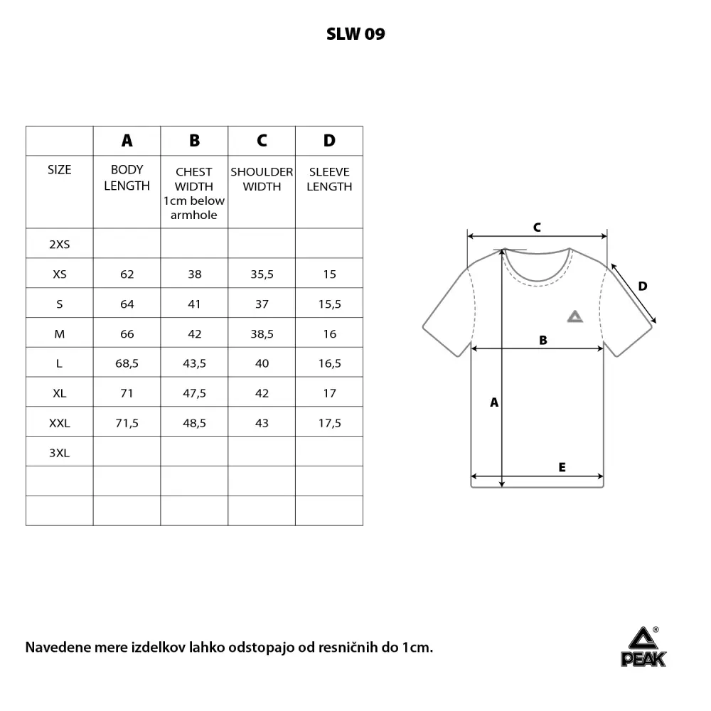 Ženska kratka majica Peak SLW-09