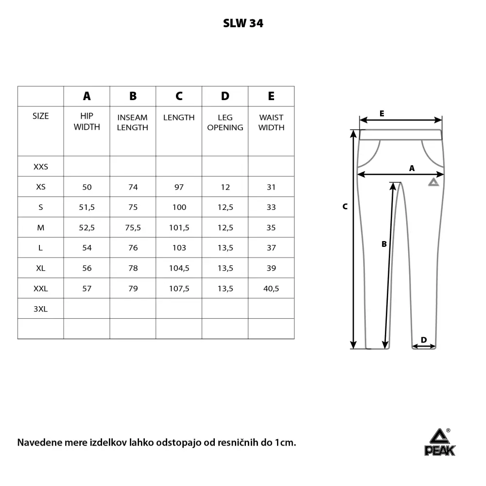Ženske hlače Peak SLW-34