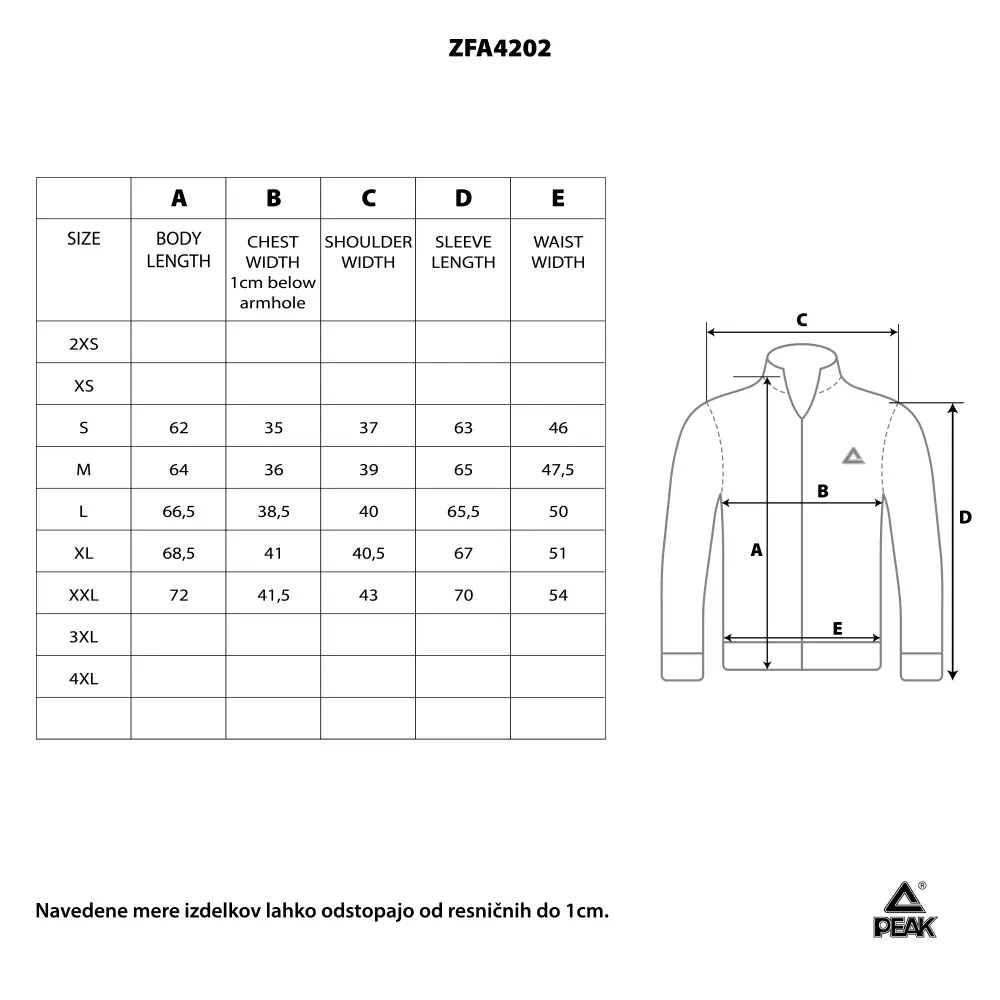 Ženska jopa PEAK ZFA4202