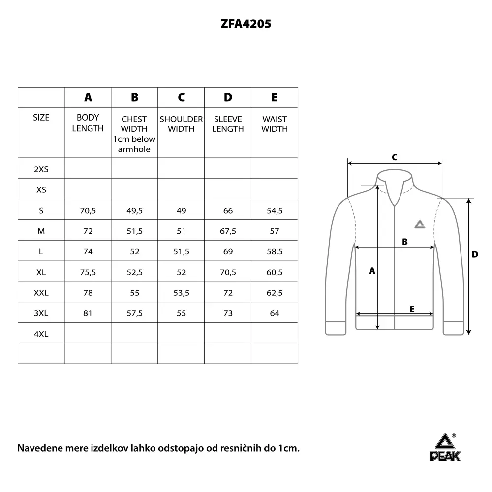 Moška vodoodporna jakna PEAK ZFA4205