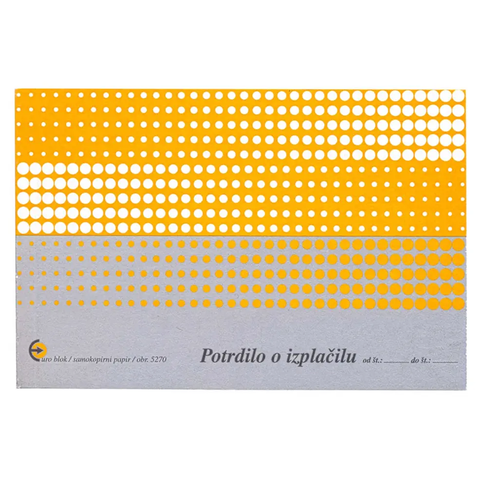 Obrazec Potrdilo o izplačilu A6, 5270